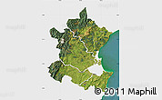 Satellite Map of Hastings, single color outside