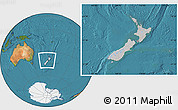 Gray Location Map of New Zealand, satellite outside