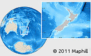 Gray Location Map of New Zealand, shaded relief outside