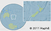 Savanna Style Location Map of New Zealand, hill shading outside