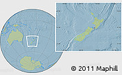 Savanna Style Location Map of New Zealand, hill shading outside