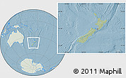 Savanna Style Location Map of New Zealand, lighten, land only, hill shading