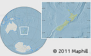 Savanna Style Location Map of New Zealand, lighten, semi-desaturated, land only, hill shading
