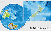 Savanna Style Location Map of New Zealand, physical outside