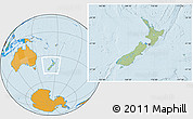 Savanna Style Location Map of New Zealand, political outside