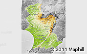Physical 3D Map of Manawatu-Wanganui, desaturated