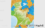 Physical 3D Map of Manawatu-Wanganui, political outside