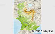 Physical 3D Map of Manawatu-Wanganui, shaded relief outside