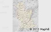 Shaded Relief 3D Map of Manawatu-Wanganui, desaturated