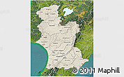 Shaded Relief 3D Map of Manawatu-Wanganui, satellite outside