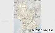 Shaded Relief 3D Map of Manawatu-Wanganui, semi-desaturated