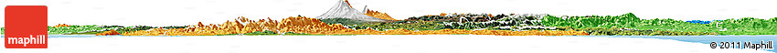 Satellite Horizon Map of Manawatu-Wanganui, political shades outside