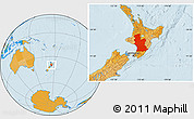 Political Location Map of Manawatu-Wanganui