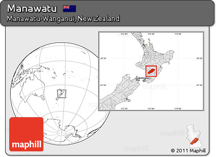 Blank Location Map of Manawatu, highlighted country