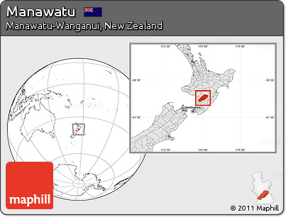 Blank Location Map of Manawatu, highlighted country