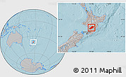 Gray Location Map of Manawatu, hill shading