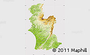 Physical Map of Manawatu-Wanganui, cropped outside