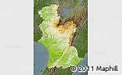 Physical Map of Manawatu-Wanganui, darken