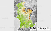 Physical Map of Manawatu-Wanganui, desaturated