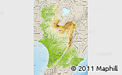 Physical Map of Manawatu-Wanganui, shaded relief outside