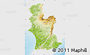 Physical Map of Manawatu-Wanganui, single color outside