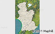Shaded Relief Map of Manawatu-Wanganui, satellite outside