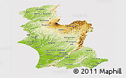 Physical Panoramic Map of Manawatu-Wanganui, cropped outside