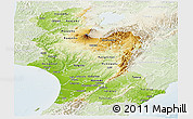 Physical Panoramic Map of Manawatu-Wanganui, lighten