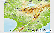 Physical Panoramic Map of Manawatu-Wanganui