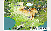 Physical Panoramic Map of Manawatu-Wanganui, satellite outside