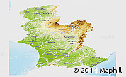 Physical Panoramic Map of Manawatu-Wanganui, single color outside