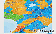 Political Panoramic Map of Manawatu-Wanganui