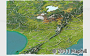 Satellite Panoramic Map of Manawatu-Wanganui