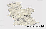 Shaded Relief Panoramic Map of Manawatu-Wanganui, cropped outside