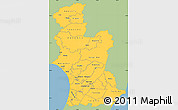 Savanna Style Simple Map of Manawatu-Wanganui, single color outside