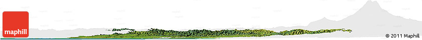 Satellite Horizon Map of Wanganui, single color outside