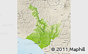 Physical Map of Wanganui, shaded relief outside