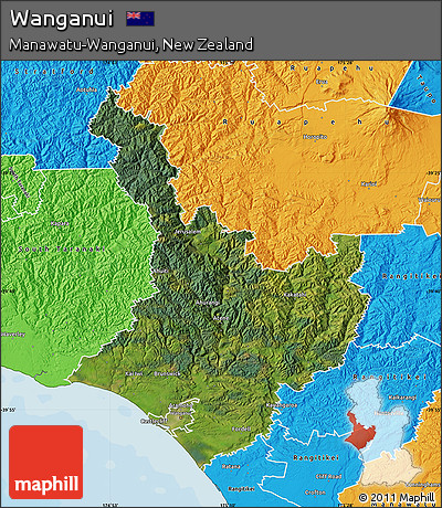 Satellite Map of Wanganui, political outside