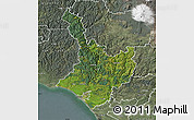 Satellite Map of Wanganui, semi-desaturated