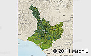 Satellite Map of Wanganui, shaded relief outside
