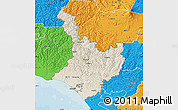 Shaded Relief Map of Wanganui, political outside