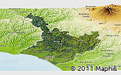 Satellite Panoramic Map of Wanganui, physical outside