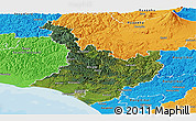 Satellite Panoramic Map of Wanganui, political outside