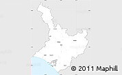 Silver Style Simple Map of Wanganui, single color outside