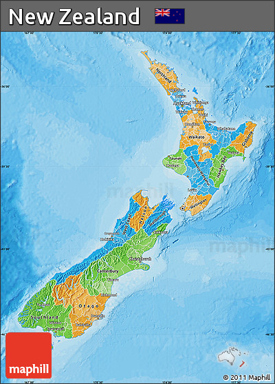 Political Map of New Zealand