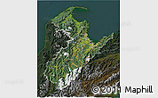 Satellite 3D Map of Nelson, darken