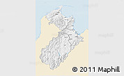 Classic Style 3D Map of Tasman, single color outside