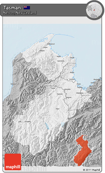 Gray 3D Map of Tasman