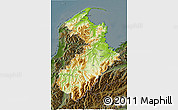 Physical 3D Map of Tasman, darken