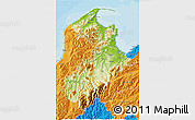 Physical 3D Map of Tasman, political outside